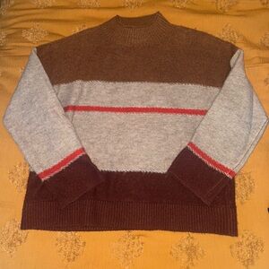 Universal Thread earth tone stripe turtleneck sweater, size XL